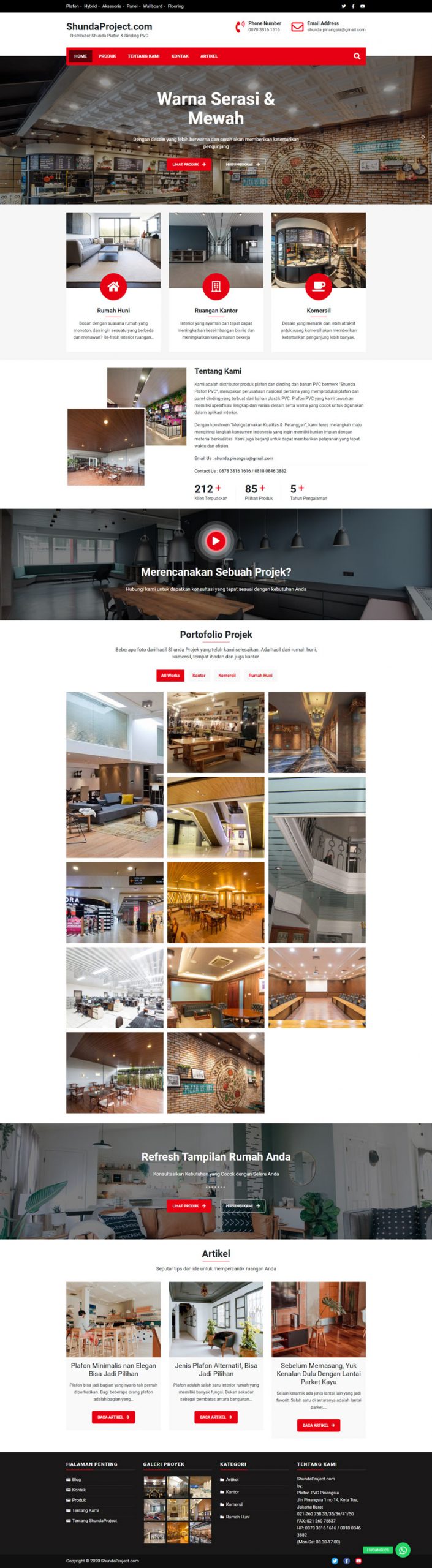 ShundaProject.com homepage preview full 1 halaman